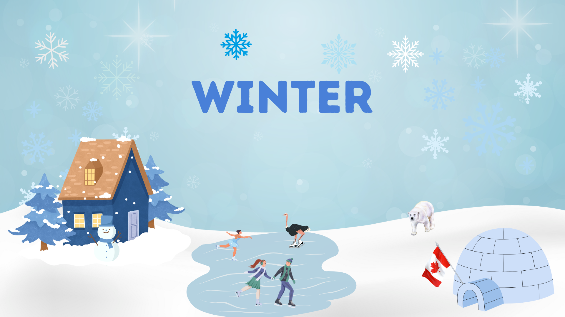 Winter decorative poster.